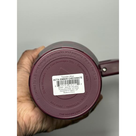 Hydrojug X ACTA Exclusive Ember Checkmate 40oz Traveler BNWT BNIB - Picture 7 of 8